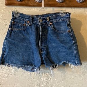 Blue vintage Levi shorts.